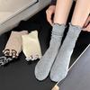 Носки с оборками женские японские модные однотонные черные белые серые длинные носки милые девушки Лолита кавайные милые средние носки труба носки