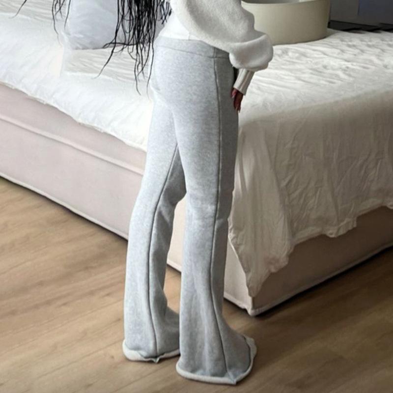 American Street High Waist Solid Color Flare Leggings: Slimming, Foldover Waist Sweatpants