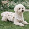 Bow Print Dog Pajamas Breathable Flying Sleeve Wrap Belly Suit Full Belly Protection Comfortable Dog T-Shirt Outdoor Activities
