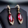 14k Rose Gold Origin Ruby Drop Earring For Women Aros Mujer Oreja Natural Ruby Gemstone Orecchini 14k Rose Gold Bizuteria