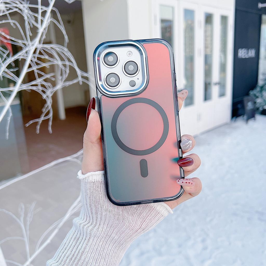 Чехол для iPhone 16 Pro, совместимый с MagSafe, меняющий цвет, задняя крышка из ТПУ для телефона