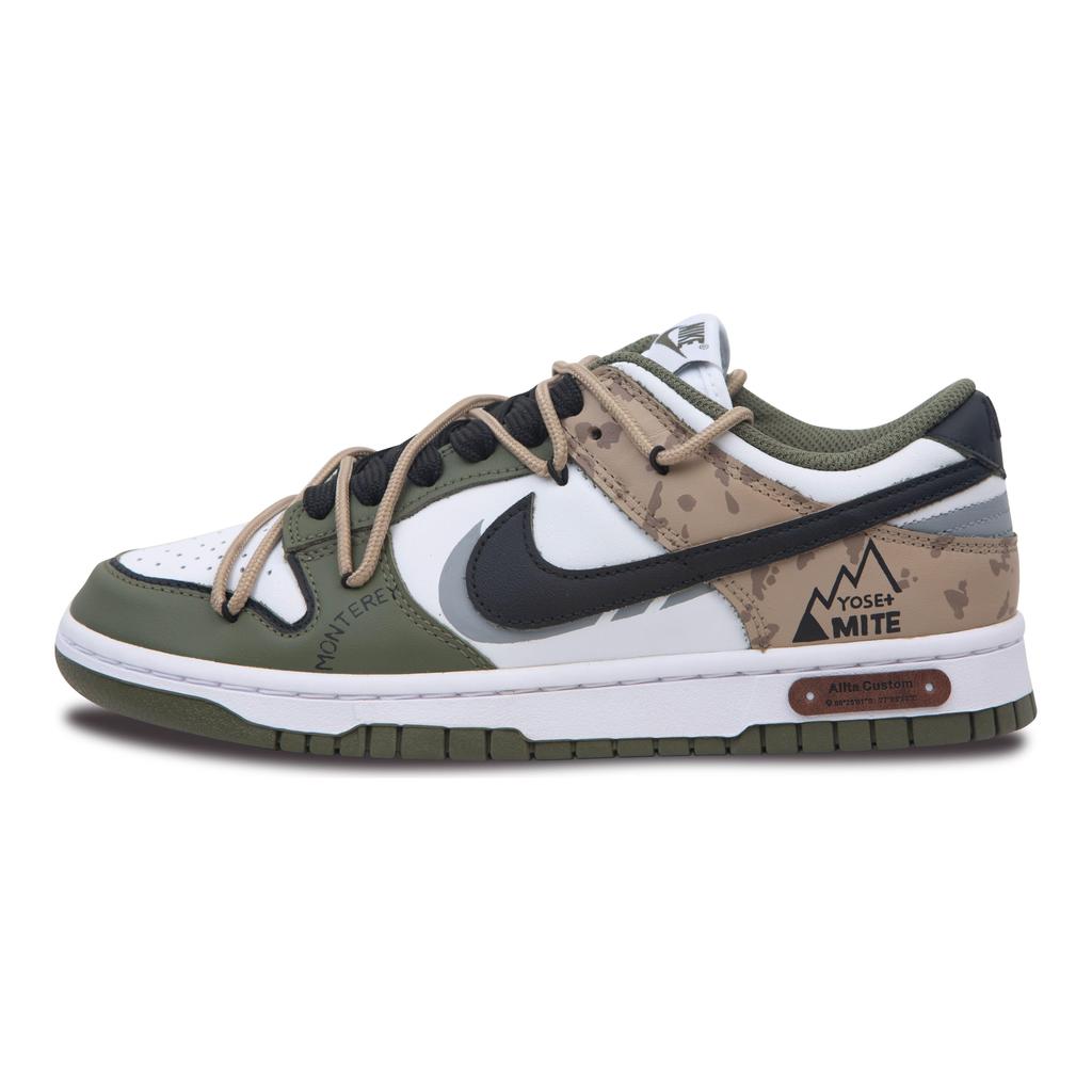Nike Кроссовки Dunk Скользкие Устойчивые к истиранию Низкие Скейтбордические Женские Коричневый Зеленый DD1503-120(Команда293-)
