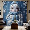 2 шт. HD Frozen Girl Декоративная занавеска Синяя галстук цифровая печатная занавеска Украшение дома Стиль Украшение гостиной спальни
