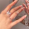 1pc Chic Linked Ring Sparkling Butterfly Design Inlaid Shining Stone Match Daily Outfits Party Accessory Adjustable Jewelry