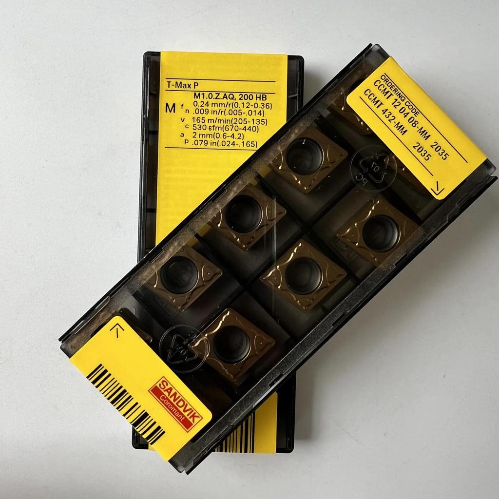 Original Sandvik / CCMT120408-MM 2035 /  CNC Lathe Carbide Blade 10 Pcs