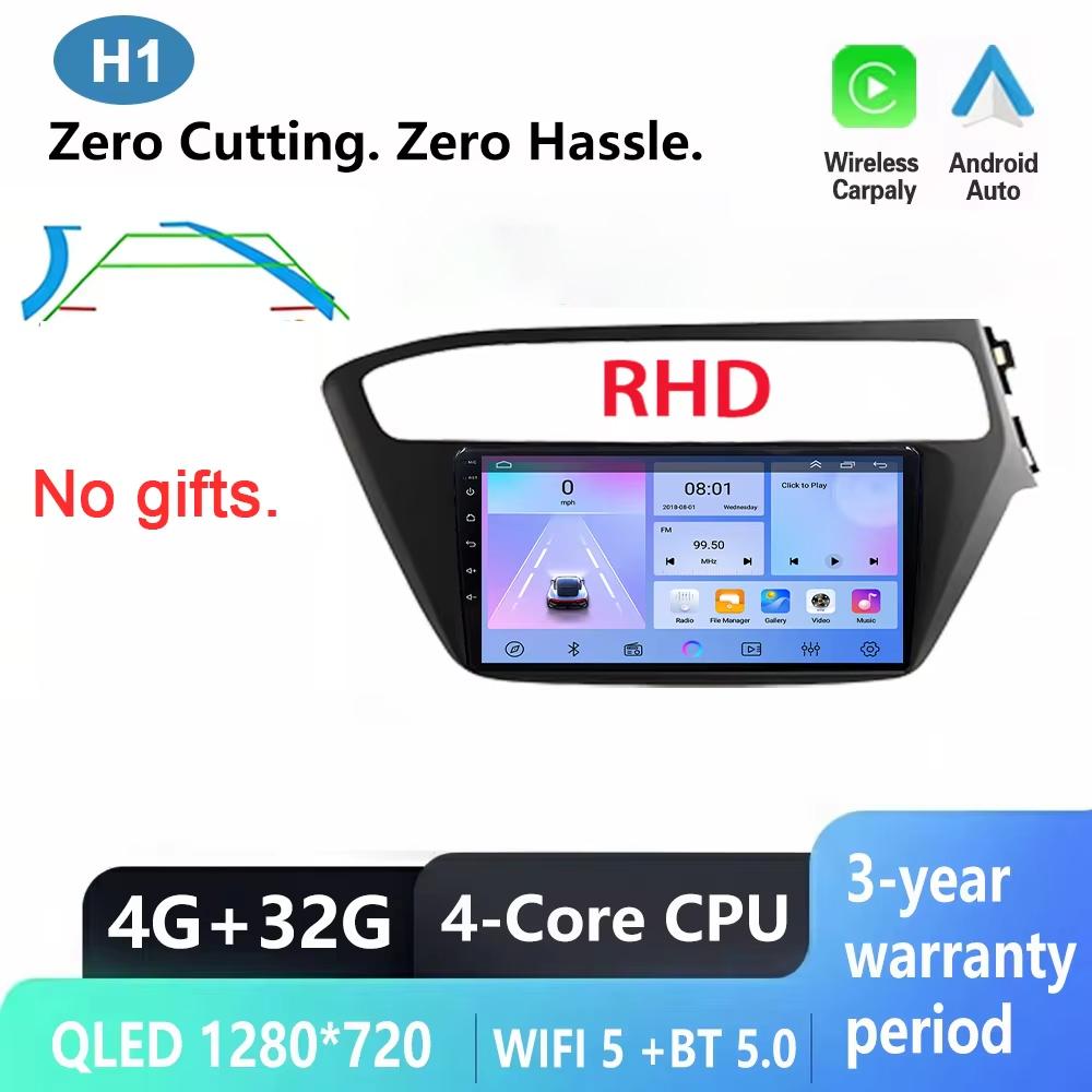 Android 16 For Hyundai i20 2018 2019 2020 Car Radio Multimedia Player 4G 5G Wifi GPS Navigation Carplay android Auto QLED Screen