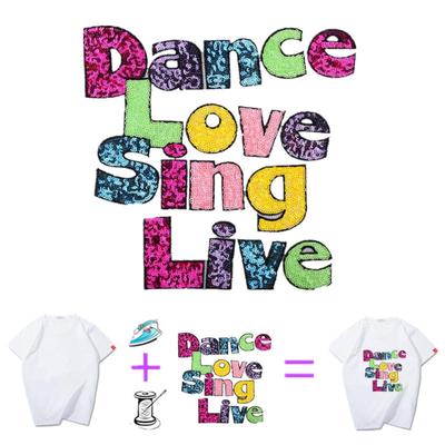 Одежда Женская рубашка Топ Diy Буква Patch Мультфильм Блестки Deal With It Футболка Iron On Нашивки Для Одежды Наклейки