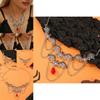 Halloween Themed Bat Pendant Necklace With Alloy And Geometric Design For Gift And Fashion