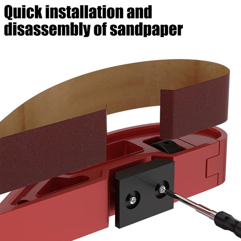 Aluminum Sandpaper Holder Adjustable Handheld Grinding Bracket Polishing Belt Sander Sandboard Woodworking Sand Framer