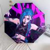 Узор Jinx, автоматический складной зонт, портативная и складная конструкция, 8 спиц, рождественский или день рождения подарок.