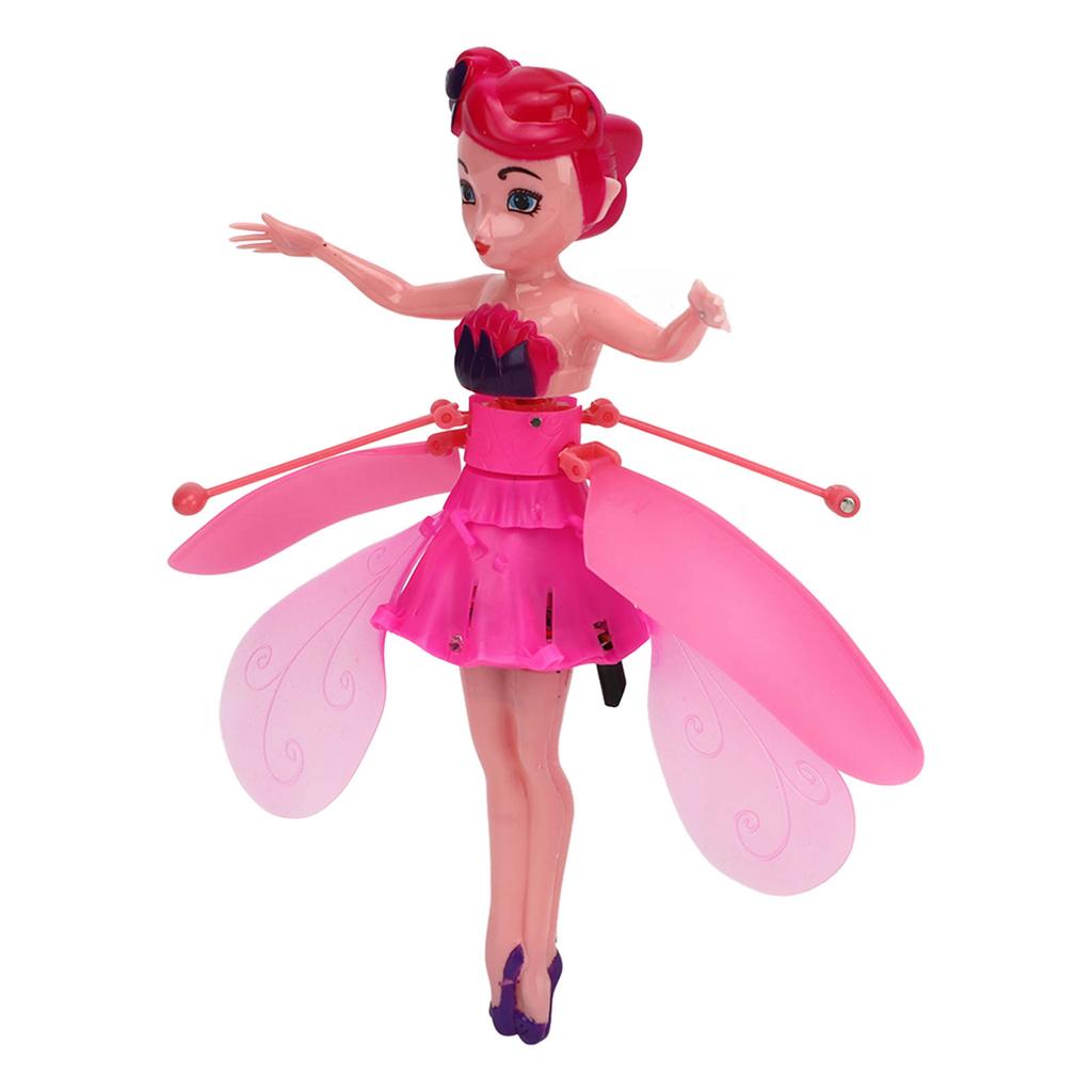 Flying Fairy Princess Doll Luminous Gesture Sensing USB Rechargeable Sky Dancers Flying Dolls for Girls Pink