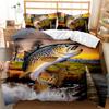 Big Pike Fishing Hunting Bedding Set Boys Girls Twin Queen Size Duvet Cover Pillowcase Bed Kids Adult Home Textileextile