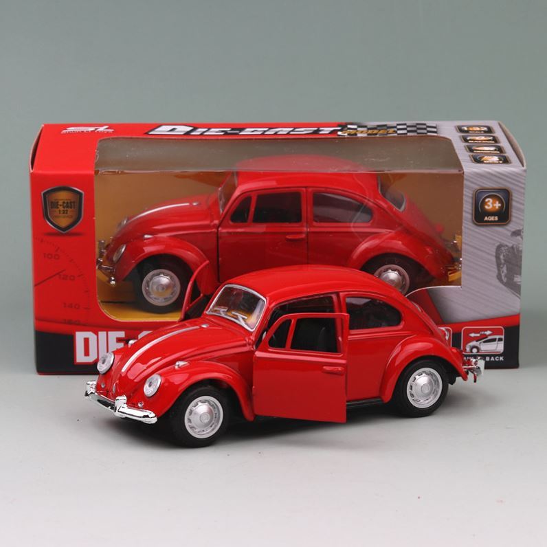 Классический 1967 Volkswagen VW Classic Beetle Bug, винтажный масштаб 1/36, литой под давлением металл, модель автомобиля с откидной спинкой, игрушка для подарка/детей