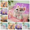 Flannel Blanket Cute Animal Rabbit Cat Blanket Crystal Fleece Blanket Spring And Autumn