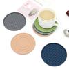 6Pcs Drink Coasters with Holder Anti-scald Sturdy Lightweight Round Non-slip Food Grade Pure Silicone Hot Coffee Cup Coaster Home Use
