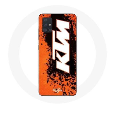 Чехол для Samsung Galaxy A51 5G Логотип KTM белый оранжевый фон