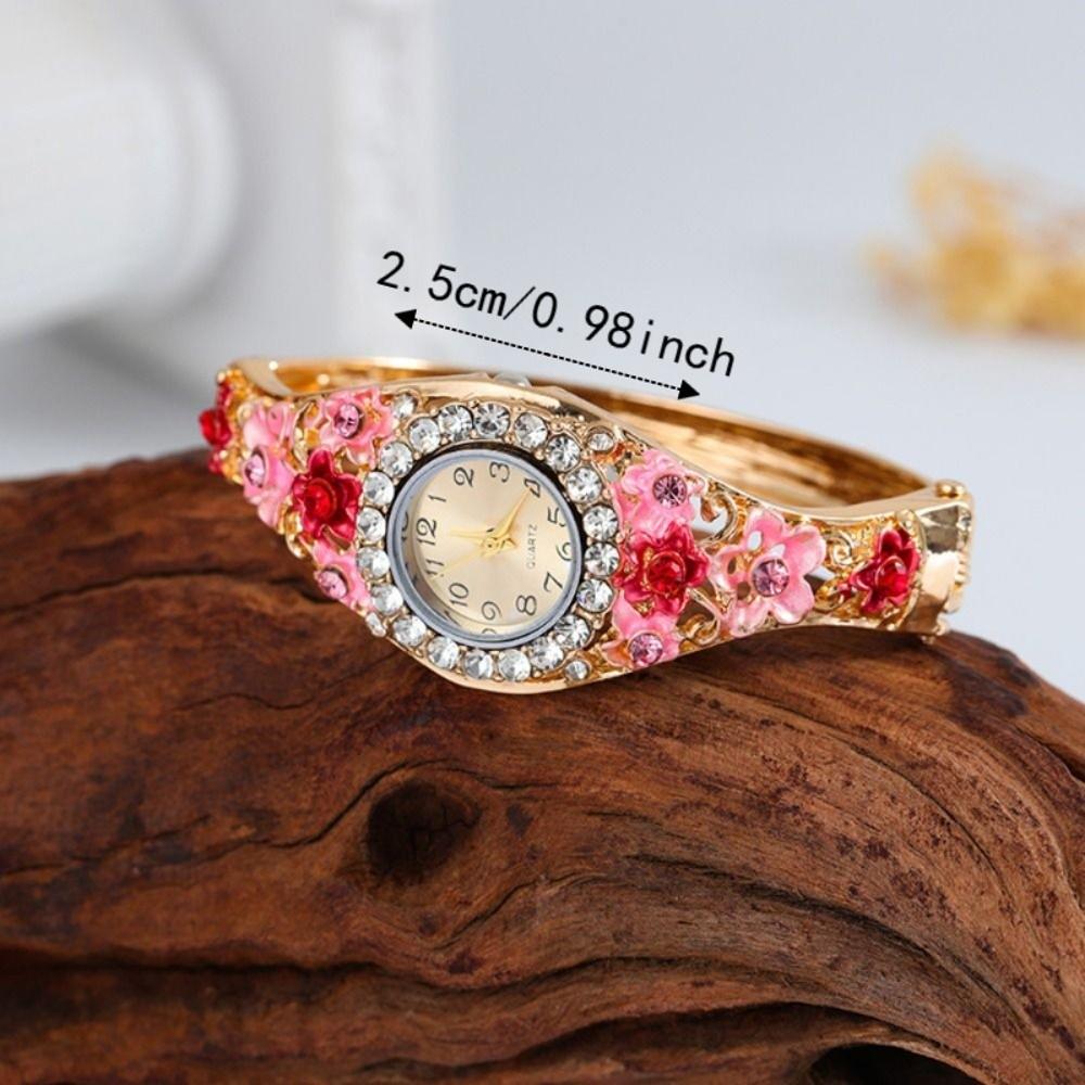 Rich In Flowers Vintage Watch Rhinestone Bracelet Bracelet Watch Ladies Wristwatch Dress Watch