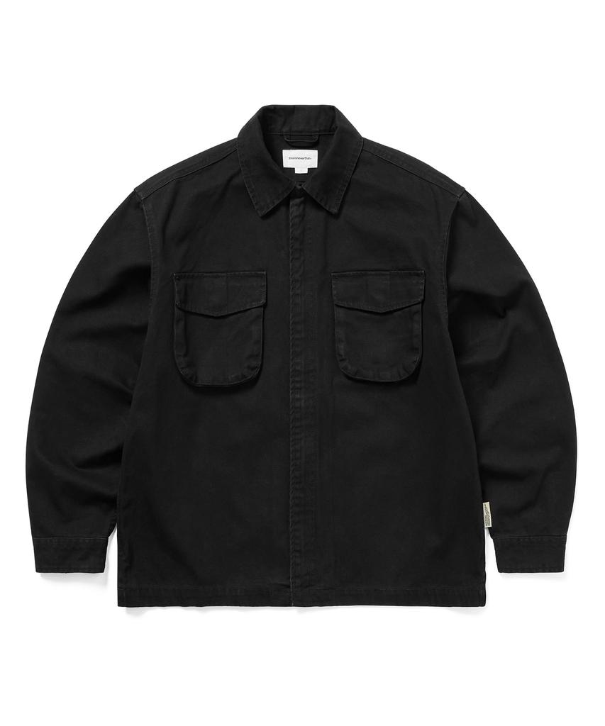 THISISNEVERTHAT Washed Zip Shirt Black