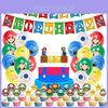 Костюм для вечеринки в честь дня рождения Super Mario для детей Особенности: Разноцветные шары и веселый баннер для празднования