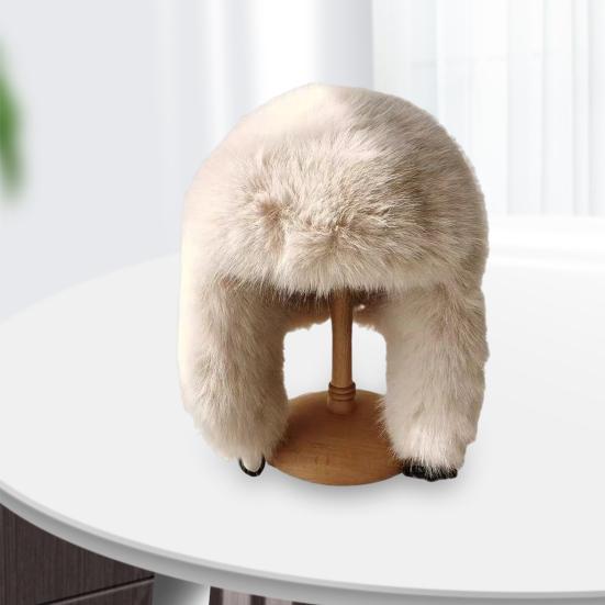 Плюшевая шапка Lei Feng, однотонная женская зимняя шапка, термошапка из искусственного меха лисы с длинной защитой ушей