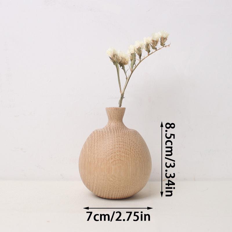 Creative Solid Wood Small Vase Solid Wood Flower Ware Dry Flower Arrangement Vase