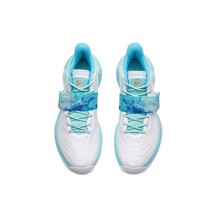 Anta Water Flower 4 Nitrogen Technology Non-Slip Wear-Resistant Low-Top Basketball Shoes Men Basketball Shoes White Blue Orange 112221602-4