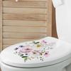 Toilet Lid Sticker Strong Stickiness PVC Waterproof Easy-peel Flower Theme Toilet Seat Decal Restroom AVE