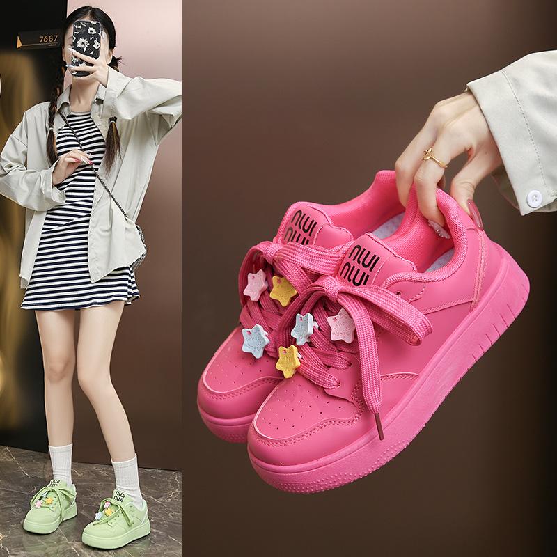 Sports Versatile Board Shoes  Autumn New Street Trend Breathable Versatile Flat Bottom Wear-resistant Vulcanized Women's