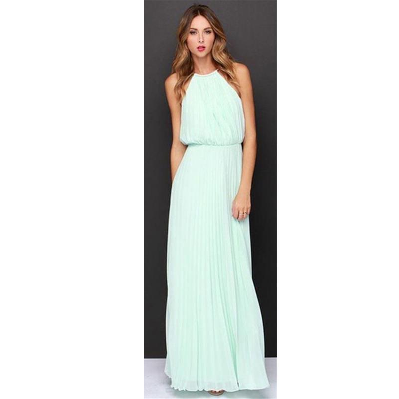 Fashion Elegant Sleeveless Pleated Sexy Long Dress Casual Simple Solid Color Women A-line Party Maxi Dresses Off Shoulder Clothing