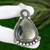 925 Silver Pear Pyrite Stone Solar Chakra Wedding Bezel Sister Pendant Jewelry