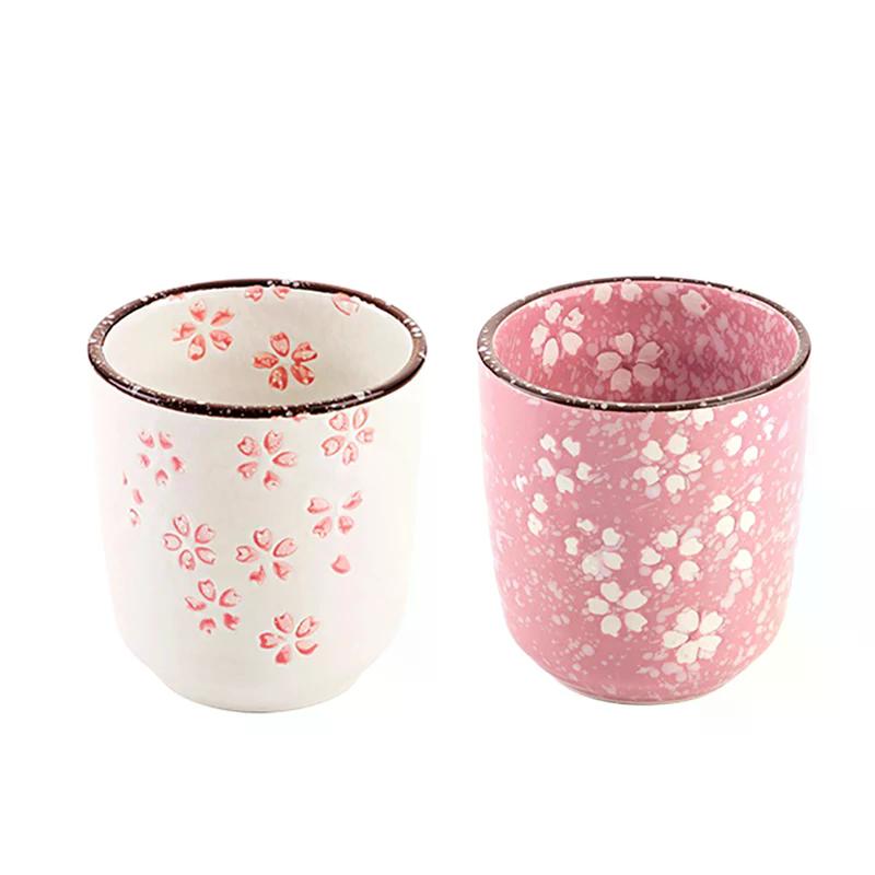 Керамическая подглазурная фарфоровая чашка для чая в японском стиле «Кунг-фу», стеклянная чашка для чая для домашнего использования, розовая, белая