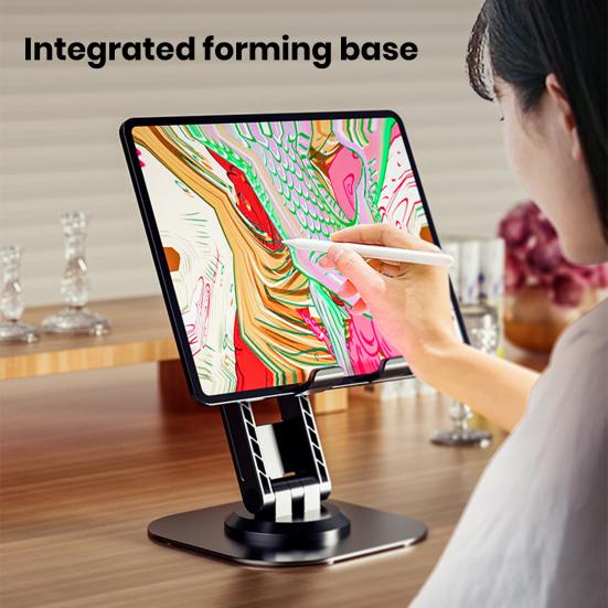 Aluminum Alloy Phone Holder 360 Rotatable Non-slip Foldable Heavy Duty Desktop Tablet Mobile Phone Stand Phone Accessories