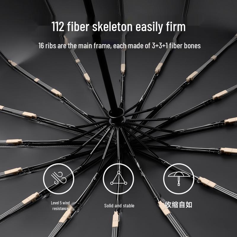 Dual-Use Extra-Large Folding Umbrella: Anti-UV, Rain or Shine, For Two