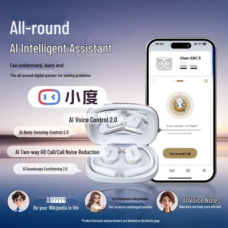Cleer ARC 5 Open-Ear AI Translator Noise Cancelling Earbuds