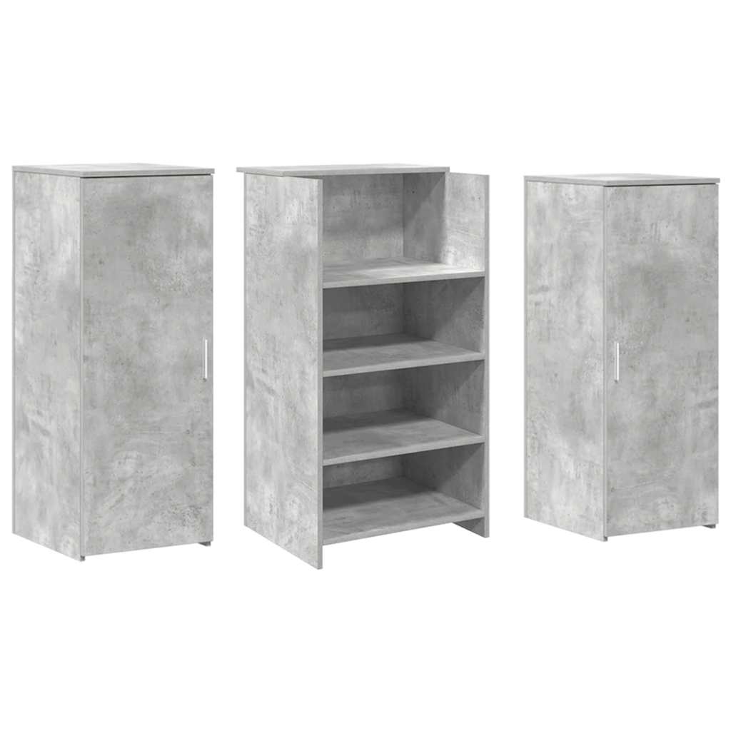 Reception Desk Concrete Grey 135 x 50 x 103.5 cm Particleboard