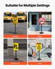 Portable Sign Post, 2-Pack, 1230 mm Tall, Metal Sign Stands with Heavy Duty Cast Iron Base, Multi-Hole Design for Easy Installation, Wind-Resistant,