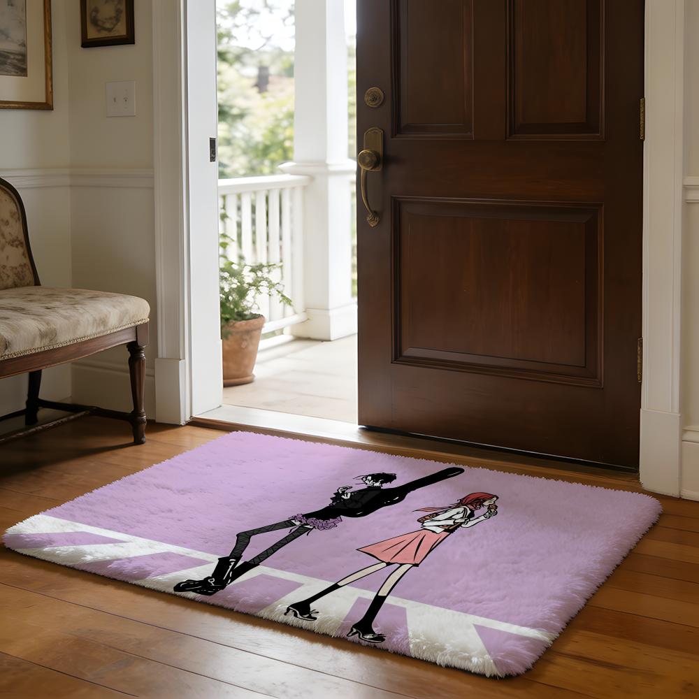 Floor Mat Soft Flannel Rug Non Slip Absorbent Mat for Bathroom Bedroom Home Decor Anime Vintage N Nana