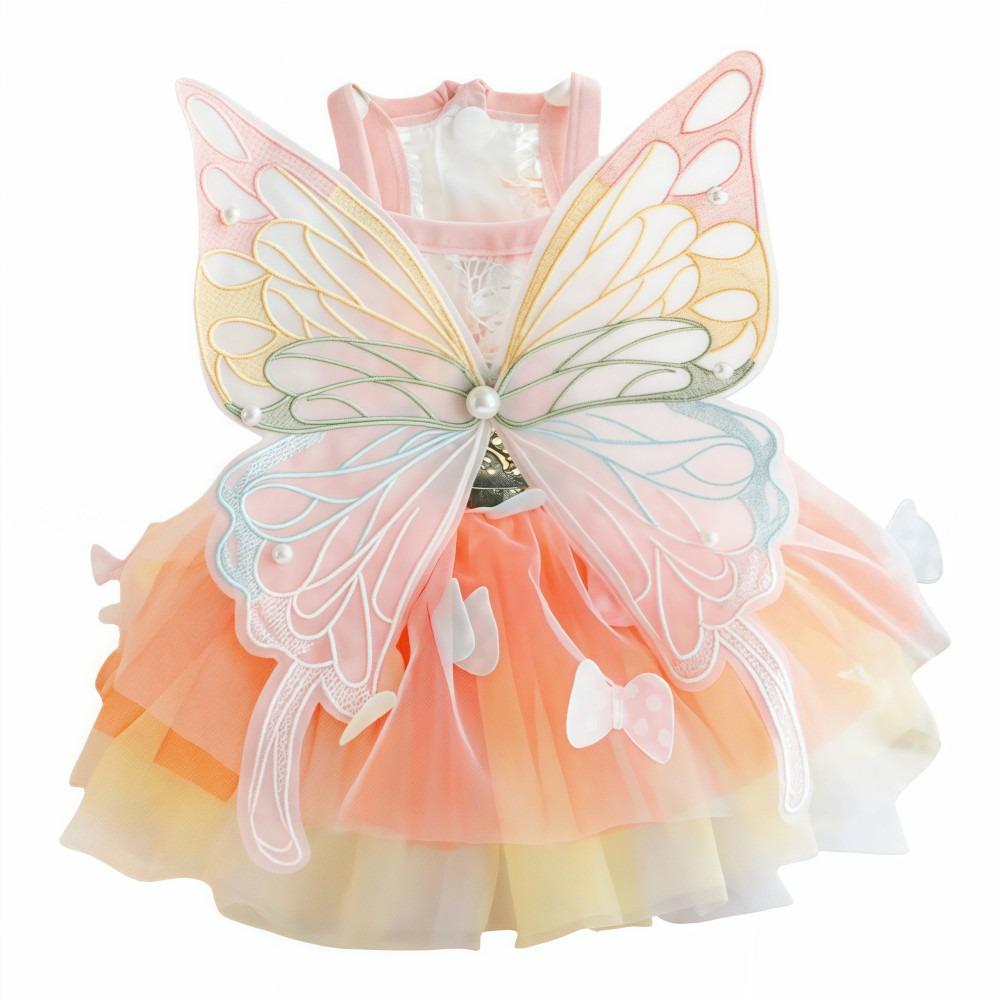 Милые платья для кошек и собак Радужная Бабочка Кружево Дышащая Юбка-пачка Принцессы Тюль Легкая переноска для котят щенков