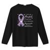 Женская футболка I Wear Purple For My Best Friend Pancreatic Cancer Awareness Черная 2XL Винтажная стирка Уличный стиль Дышащая
