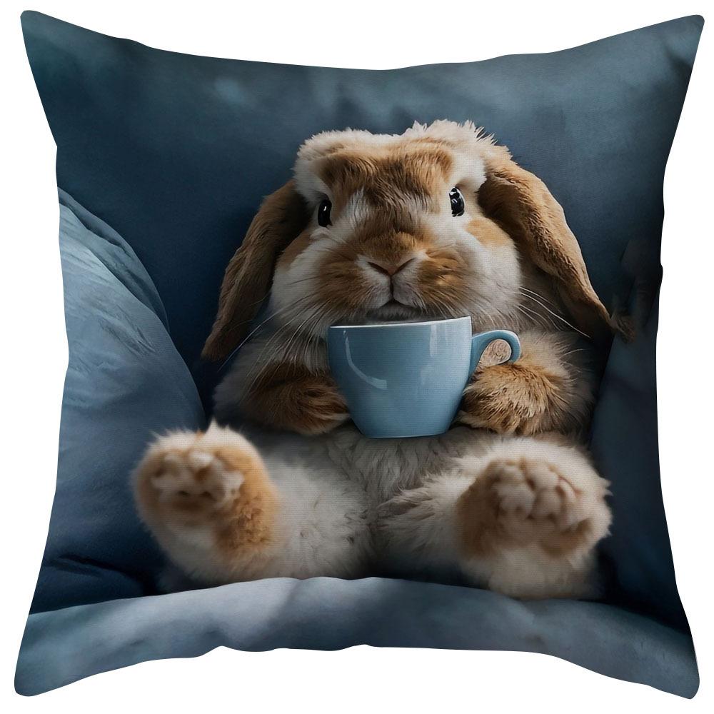 Милая наволочка с принтом кролика для дома, дивана, спальни