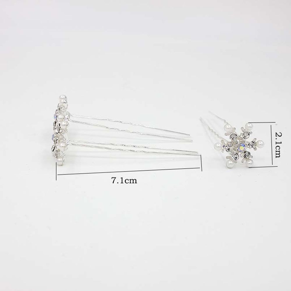 Delicate Women Wedding Bridal Pearl Flower Crystal Rhinestone Headwear Hair Clips Hair Pin