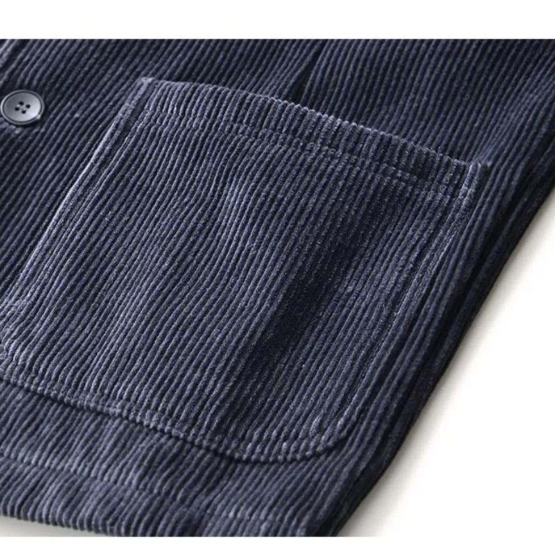 Осеннее и зимнее теплое пальто, мужские пригородные британские костюмы и блейзеры, вельветовая флисовая куртка, однотонные утепленные куртки в простом стиле