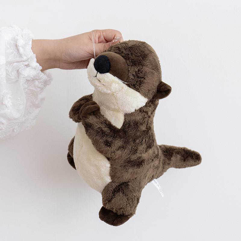 Adorable Otter Plush Toy Soft Closed Eye Stuffed Animal Kids Companion Cuddly