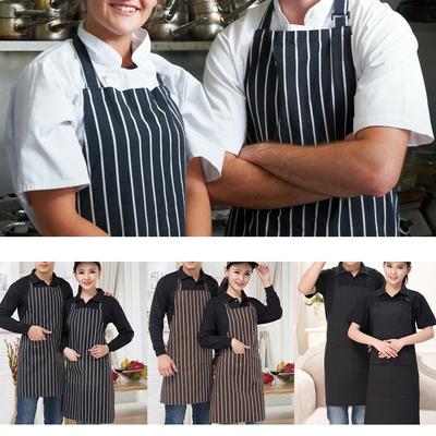 Принадлежности Дом Кухня Длинный Холтер Шея Кейтеринг Шеф-повар Фартук Нагрудники Полоски Фартук Чистый Фартук
