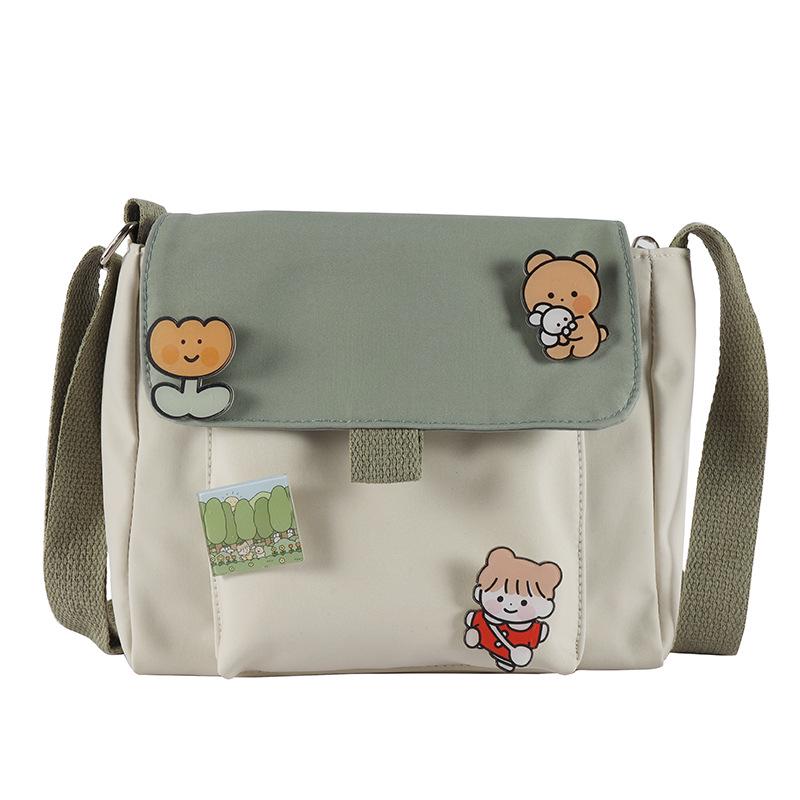 Милая сумка для телефона, студенческая сумка-мессенджер с алфавитом и застежкой-молнией, женская мини-холщовая сумка с рисунком из мультфильма