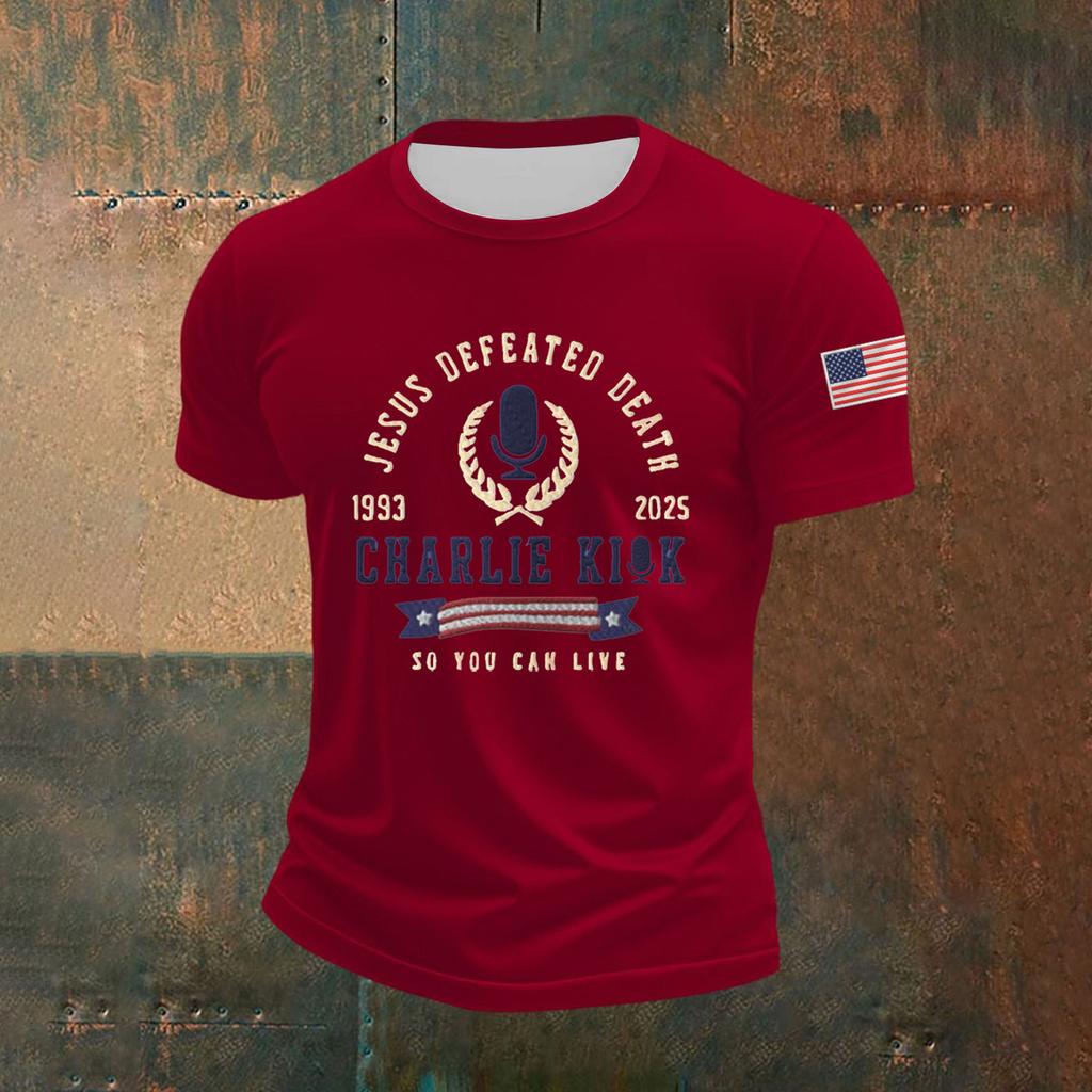 Men's Printed Short Sleeve T-Shirt Men's Loose Casual Short Sleeve Top