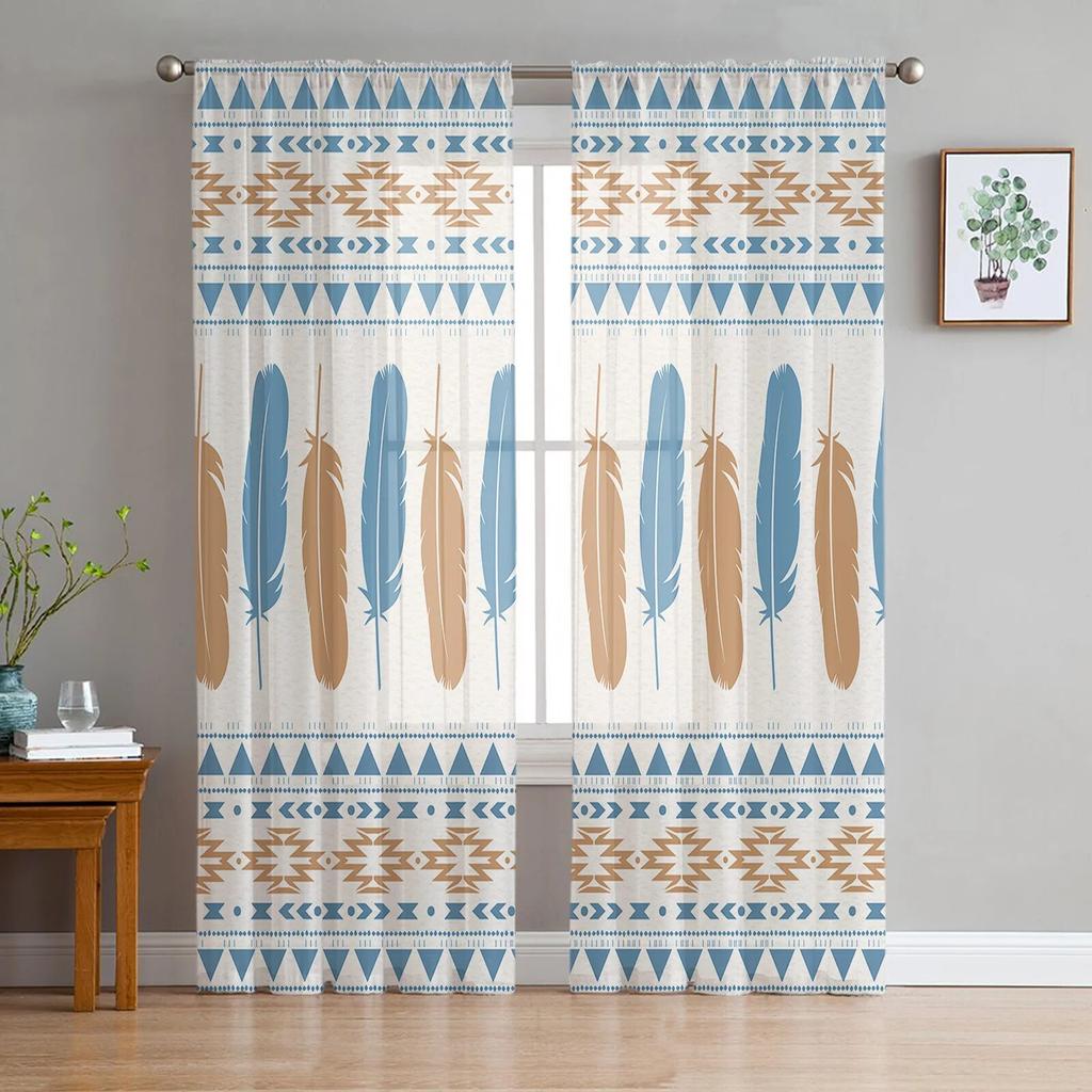 Зеленые Тюлевые прозрачные оконные шторы с павлиньими перьями для гостиной, кухни, детской спальни, вуаль, подвесная занавеска