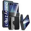Для Samsung Galaxy Z Flip 7 с держателем для карт [RFID-блокировка] и защитой шарнира и HD-защитой экрана, Прочный противоударный чехол для телефона - Черный