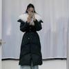2024 зима новый воротник из натурального меха лисы 90% белый гусиный пух длинный пуховик талия тонкий иностранный пальто для женщин