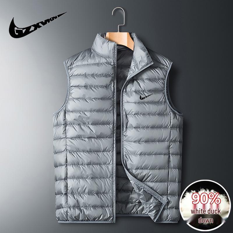 Мужская легкая пуховая куртка большого размера, повседневная и ветрозащитная для осени/зимы